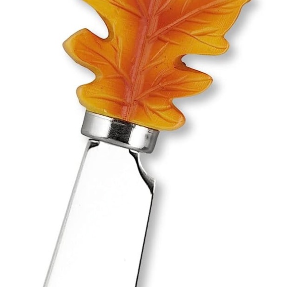 Fall Leaf Decor 4-Piece Hand Painted Resin Handle with Stainless Steel Blade - Picture 5 of 10